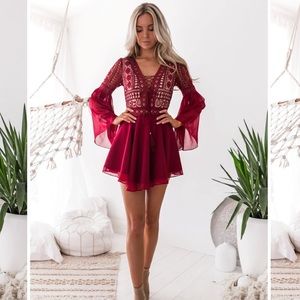 Two Sisters ALYSE Boho Dress Wine 12